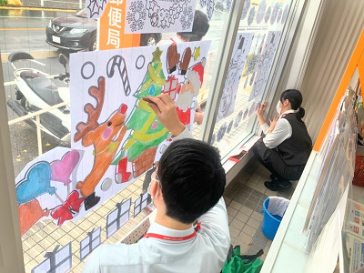 日本郵便様：横浜青葉地区１０局でのキットパスウィンドウアート